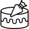 Cake decorating icon, Bakery and baking related vector