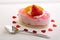 Cake with fresh fruits for Valentine