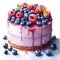 cake fruit hand drawn isolated