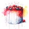 cake fruit hand drawn isolated