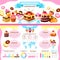 Cake and ice cream dessert infographic design