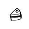 Cake icon. Piece of cheesecake. Grunge vector illustration.