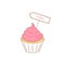 Cake icon with yummy sign