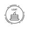 Cake, lgbt icon. Simple line, outline  sexual minoritie icons in circle for ui and ux, website or mobile application