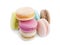 Cake macaron or macaroon on white background