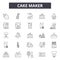 Cake maker line icons, signs, vector set, outline illustration concept