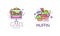 Cake and Muffin Desserts Logo Design Set, Sweet Tasty Food Labels for Bakery, Candy Shop, Cafe Design Cartoon Style