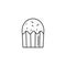 Cake outline easter icon over white