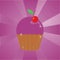 Cake over purple background