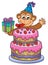 Cake and party monkey theme 1