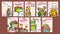 Cake Pie Delicious Collection Posters Set Vector