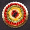 Cake pie fruit decorated topview