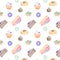 Cake piece watercolor flour food gouache pattern drawing illustration brown cottage cheese coffe deseret blueberries geometric