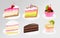Cake Pieces Set Transparent