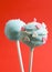 Cake pops with heart shaped candies