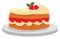 Cake with rasberries illustration, vector