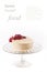 Cake with redcurrant isolated