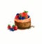 The cake round shape dessert cake watercolor