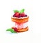 The cake round shape dessert cake watercolor