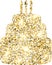 Cake shiny gold glitter shape design element. Golden color dust texture form for holiday decoration, flyer, poster