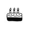 Cake silhouette vector icon. isolated object