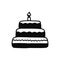 Cake silhouette vector icon. isolated object