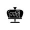 Cake stand black glyph icon