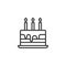 Cake on stand tray line icon