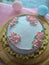 Cakes decorated with butter cream flowers