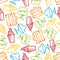 Cakes and ice cream seamless pattern