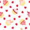 Cakes seamless pattern on white background