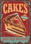 Cakes and sweets vintage sign