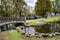 The caknal and Lock Bridge in the park in Riga