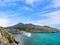 Cala Clara / Barques panorama view with hotel, Majorca