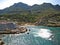 Cala Clara / Barques panorama view with hotel, Majorca