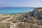 Cala Rossa, beach on Favignana islands. Archipelago of Egadi. Sicily Italy