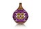 Calabash water bottle colorful logo design. Ceramic vase, authentic symbol of Africa with ethnic ornament, African pots, Afro