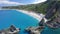 Calabria, Italy. Aerial view of Ulivarella Beach and Scoglio Ulivo