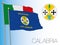 Calabria regional official flag and coat of arms, Italy