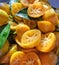 Calamondin oranges after being squeezed