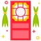 Calamus and Door icon Dragon Boat festival related vector