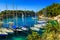 Calanques de Port Miou bay with harbor, Cassis, Marseille, France