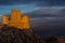 CALASCIO, ITALY, 8 AUGUST 2021: Rocca Calascio Castle in Gran Sasso National Park in Abruzzo