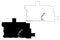 Calcasieu County, Louisiana U.S. county, United States of America, USA, U.S., US map vector illustration, scribble sketch