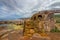 Calcified water wheel and aquaduct