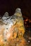 Calcite inlets, stalactites and stalagmites in large underground halls in Carlsbad Caverns National Park, New Mexico. USA