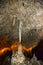 Calcite inlets, stalactites and stalagmites in large underground halls in Carlsbad Caverns National Park, New Mexico. USA