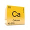 Calcium chemical element symbol from periodic table