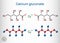 Calcium gluconate C12H22CaO14 molecule, is used as mineral supplement for the treatment osteoporosis, rickets, hypocalcemia.