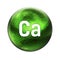 Calcium symbol. Mineral essential for human health. 3D rendering. Mineral icon.